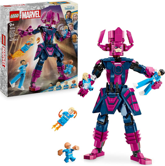 LEGO Marvel Quarteto Fantástico vs. Galactus - Brinquedo de Construção com Minifiguras Reed Richards, Mulher Invisível, O Coisa e Tocha Humana - Conjunto de Filmes para Meninos e Meninas a partir de 9 Anos - 76316
