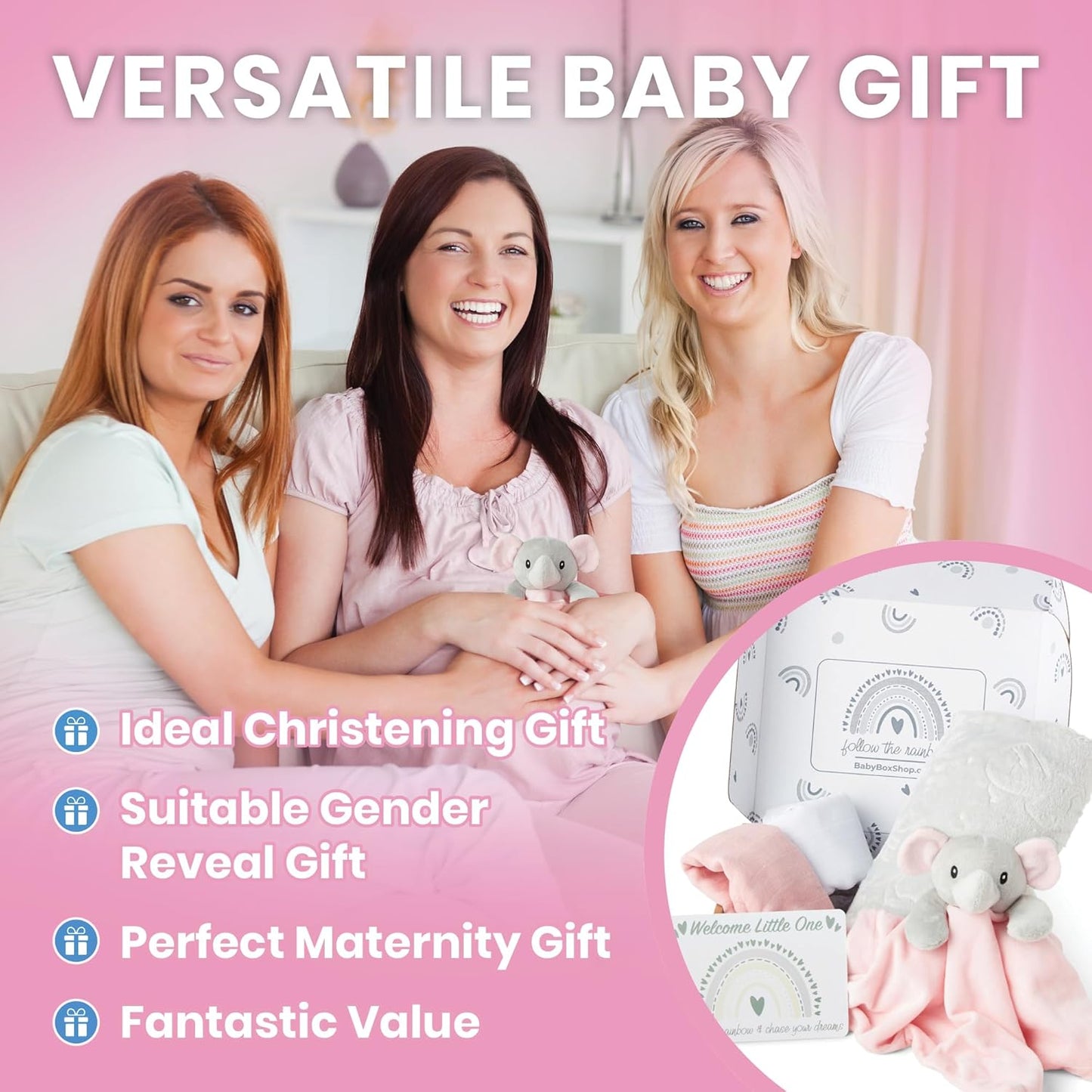 Baby Box Shop - Presentes personalizados para meninos, presente ideal para batizado: cobertor de lã, Baby Box Shop - 5 itens essenciais para recém-nascidos, ideais como presentes para chá de bebê e batizado, panos de musselina e presentes