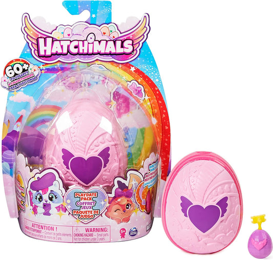 HATCHIMALS CollEGGtibles, Playdate Pack com Egg Playset, 4 personagens e 2 acessórios (o estilo pode variar), brinquedos infantis para maiores de 5 anos