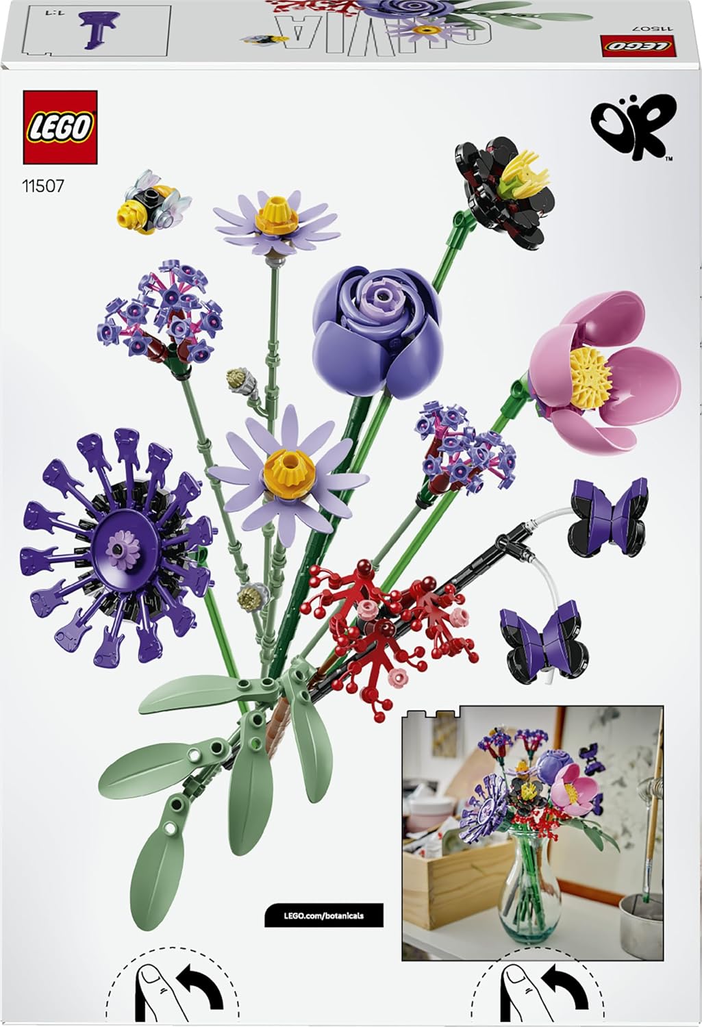 LEGO Botanicals – Buquê de Flores (Edição Olivia Rodrigo) – 11 flores artificiais, incluindo rosas e margaridas – Decoração para quarto infantil – Ideia de presente para meninas a partir de 9 anos e fãs – 11507