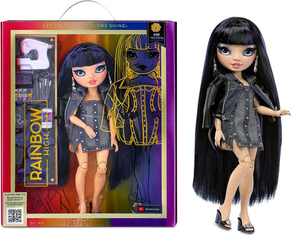 Rainbow High Boneca da moda - KIM NGUYEN - Boneca azul - roupa da moda e mais de 10 acessórios coloridos para brincar - para colecionadores e crianças de 4 a 12 anos