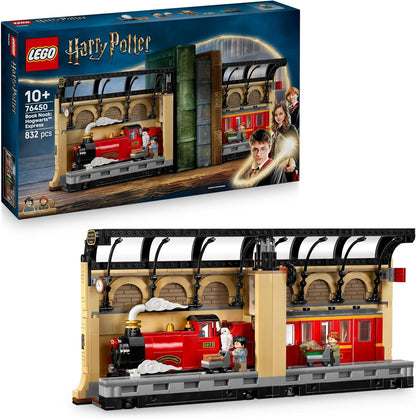 LEGO Harry Potter Book Nook: Conjunto Expresso de Hogwarts com um Trem de Brinquedo, 2 Minifiguras incluindo Ron Weasley, além das Figuras Edwiges e Perebas - Presente do Mundo Mágico para Meninos, Meninas e Fãs a partir de 10 Anos - 76450