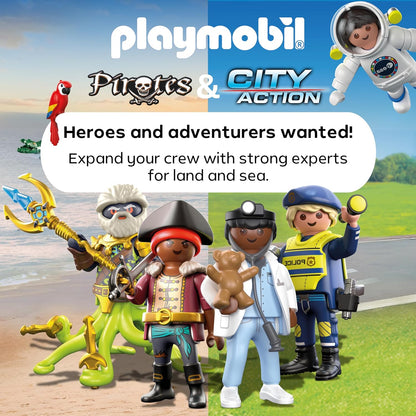 Playmobil Conjunto Play Egg Piratas e Espaço | 2 Ovos Surpresa com Bonecos e Acessórios | Mini Mundo para Montar | Reutilizável como Cofre | Presente de Páscoa para Crianças a partir de 4 Anos | 210447