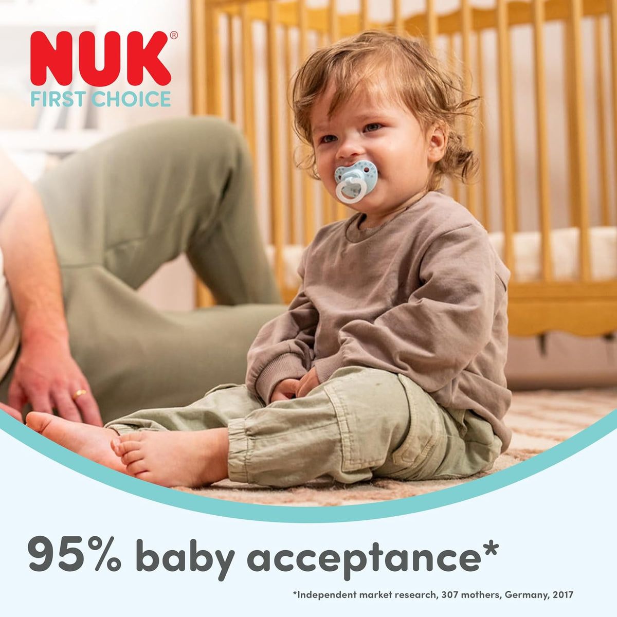 NUK Chupetas First Choice Classic Night | 0-6 Meses | Chupetas Ortodônticas que Brilham no Escuro | 95% de Aceitação pelos Bebês** | Azul | 4 Unidades
