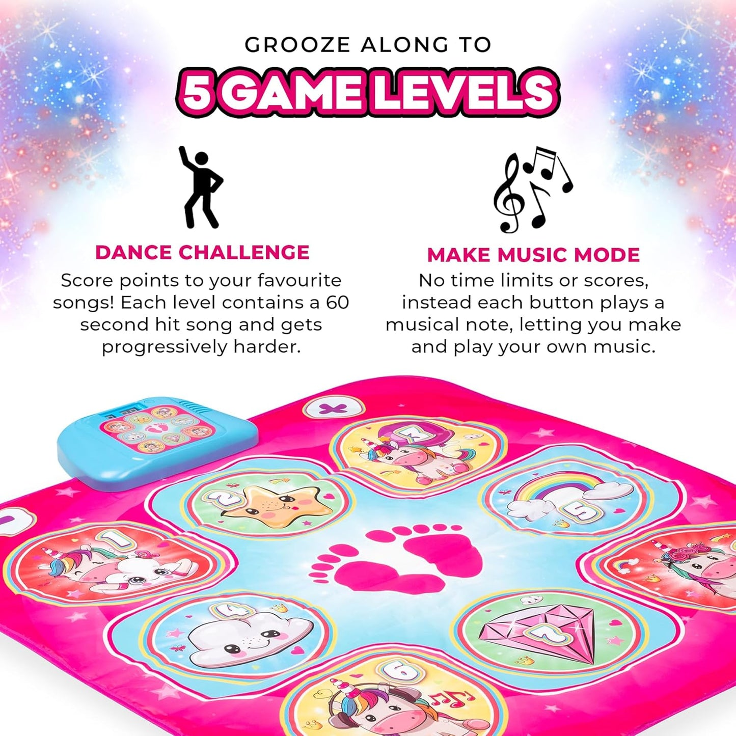 Style Girlz Tapete de Dança para Meninas - Tapete de Dança com Música do Reino Unido - Tapete de Dança Musical Infantil com 6 Modos de Jogo Divertidos - Adequado para Crianças a partir de 3 Anos