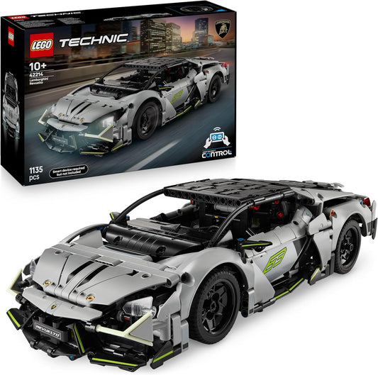 LEGO Technic Lamborghini Revuelto Super Sports Car Toy - Modelo de carro controlado remotamente com luzes, direção e um hub de bateria recarregável - Presente para meninos a partir de 10 anos - 42214