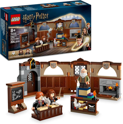 LEGO Harry Potter Castelo de Hogwarts: conjunto de classe de encantos com 3 minifuguras incl. Hermione Granger e Ron Weasley, apresentam função de levitação Wingardium Leviosa