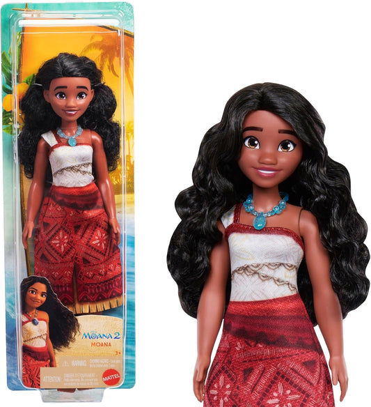 Boneca Fashion Disney Moana 2 com Visual Característico | Boneca Articulada com Roupa Removível e Acessórios de Colar e Tornozeleira, Inspirada no Filme Disney Moana 2, JBT33
