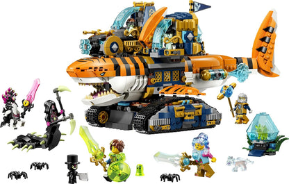 LEGO DREAMZzz 2 em 1 Tanque Tubarão-Tigre - Transforma-se em um Navio Pirata com Canhão - Inclui 5 Minifiguras e 2 Criaturas do Tesouro Colecionáveis - Presente para Meninos a partir de 9 Anos - 71515