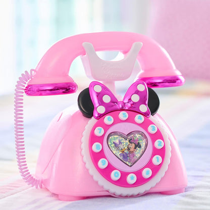 Just Play Disney Telefone infantil Minnie Mouse Ring Me com luzes e sons, rosa, brinquedo para crianças a partir de 3 anos.