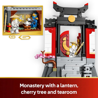LEGO NINJAGO Expositor de Personagens Ninja 15º Aniversário - Kit de Montagem do Portão do Monastério com 8 Minifiguras Colecionáveis e Espadas - Presente Nostálgico para Meninos a partir de 14 Anos e Fãs Adultos - 71866