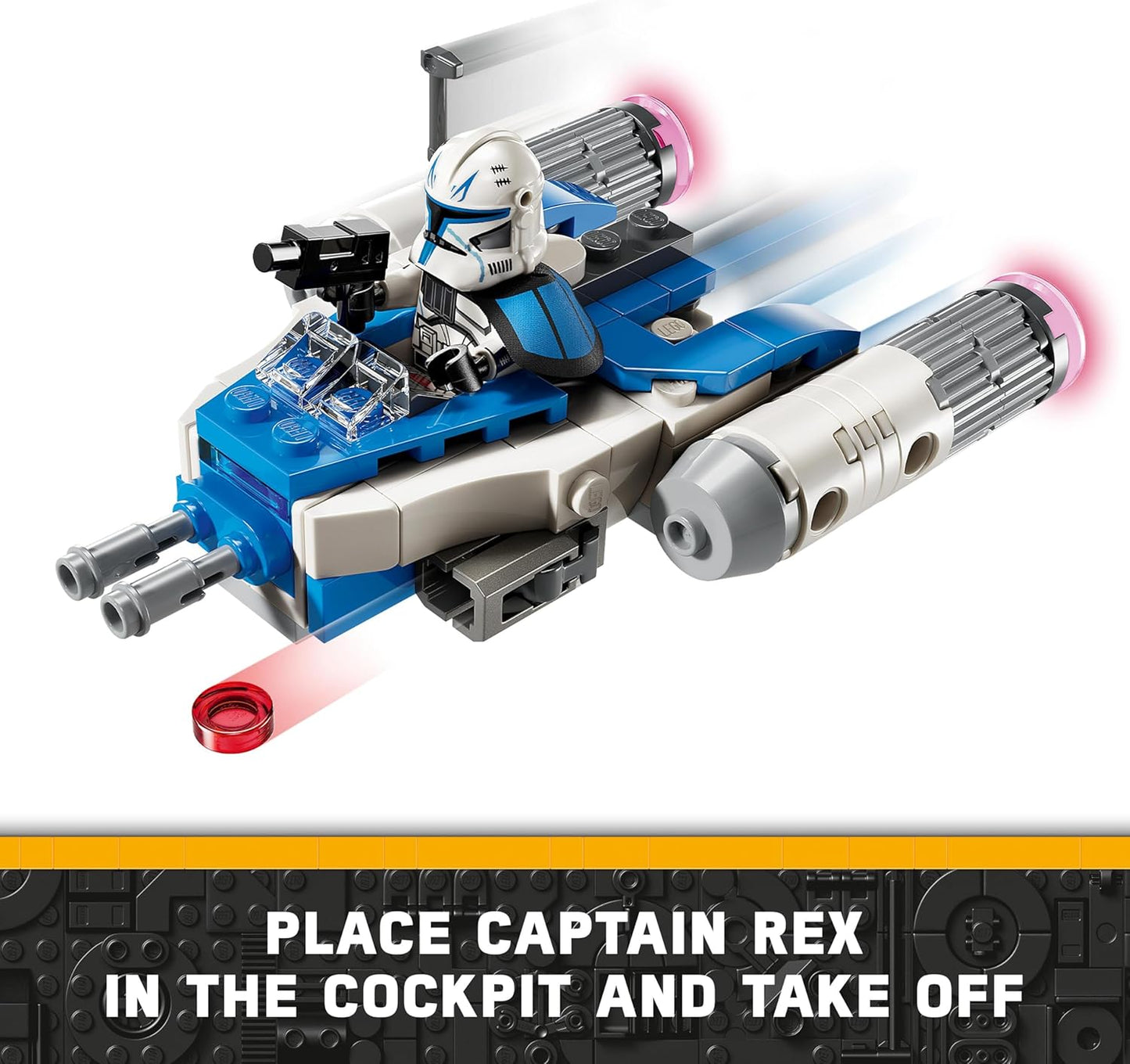 LEGO Star Wars Captain Rex Y-Wing Microfighter, brinquedo colecionável The Clone Wars Starship Vehicle com uma minifigura de personagem para meninos e meninas de 6 anos ou mais, ideia de presente de fantasia para crianças 75391