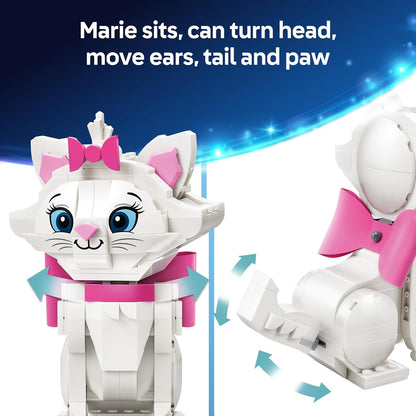 LEGO|Disney Os Aristogatos Adorável Marie - Figura de Gatinha de Brinquedo com Acessórios, incluindo um Laço de Tecido - Decoração DIY para Quarto - Presente Nostálgico para Meninas e Fãs a partir de 7 Anos - 43286