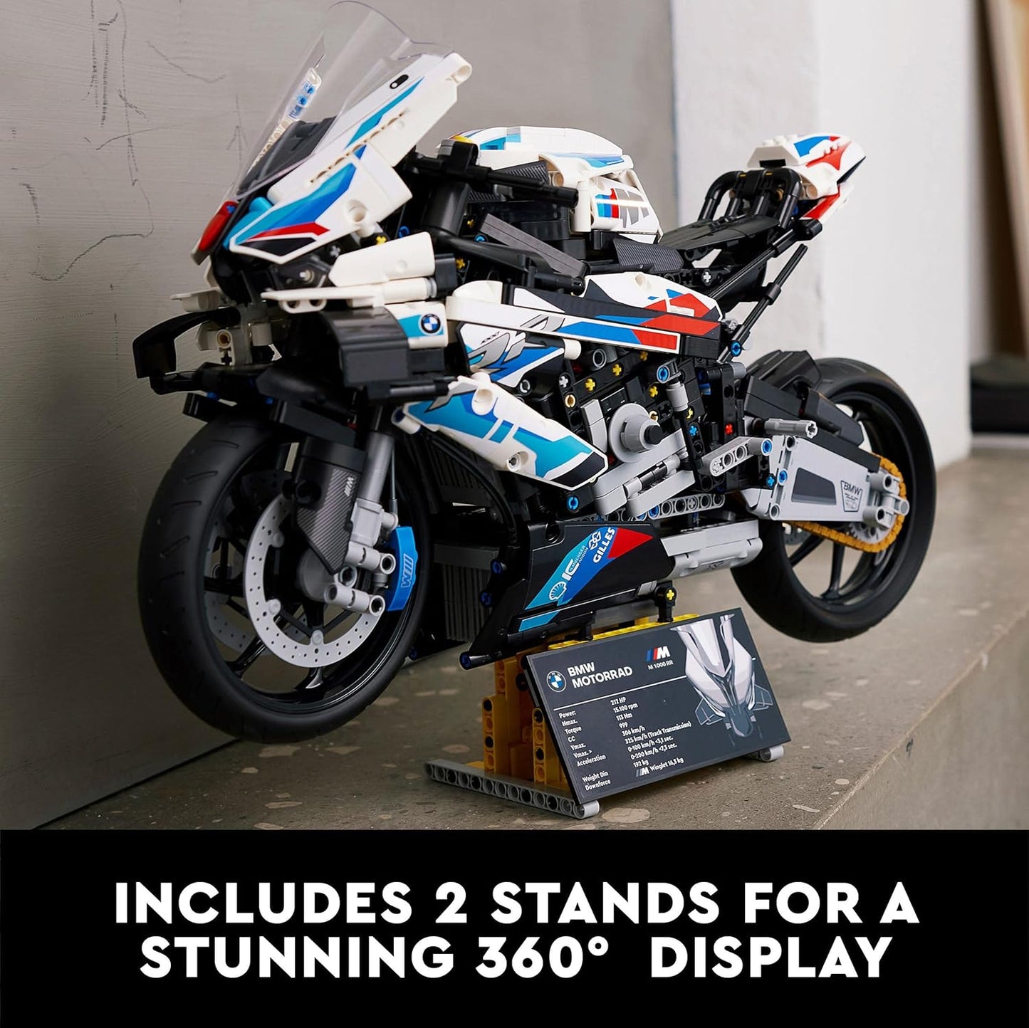 LEGO Kit de modelo de motocicleta Technic BMW M 1000 RR para adultos, conjunto de motocicleta de construção e exibição com recursos autênticos, presente para o dia dos pais, ideia de presente de veículo para homens, mulheres, ele ou ela 42130
