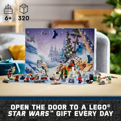 LEGO Star Wars Calendario de Adviento 2023 75366 Idea de regalo de cuenta regresiva navideña con 9 personajes de Star Wars y 15 mini juguetes de construcción, descubre nuevas experiencias y sorpresas coleccionables diarias