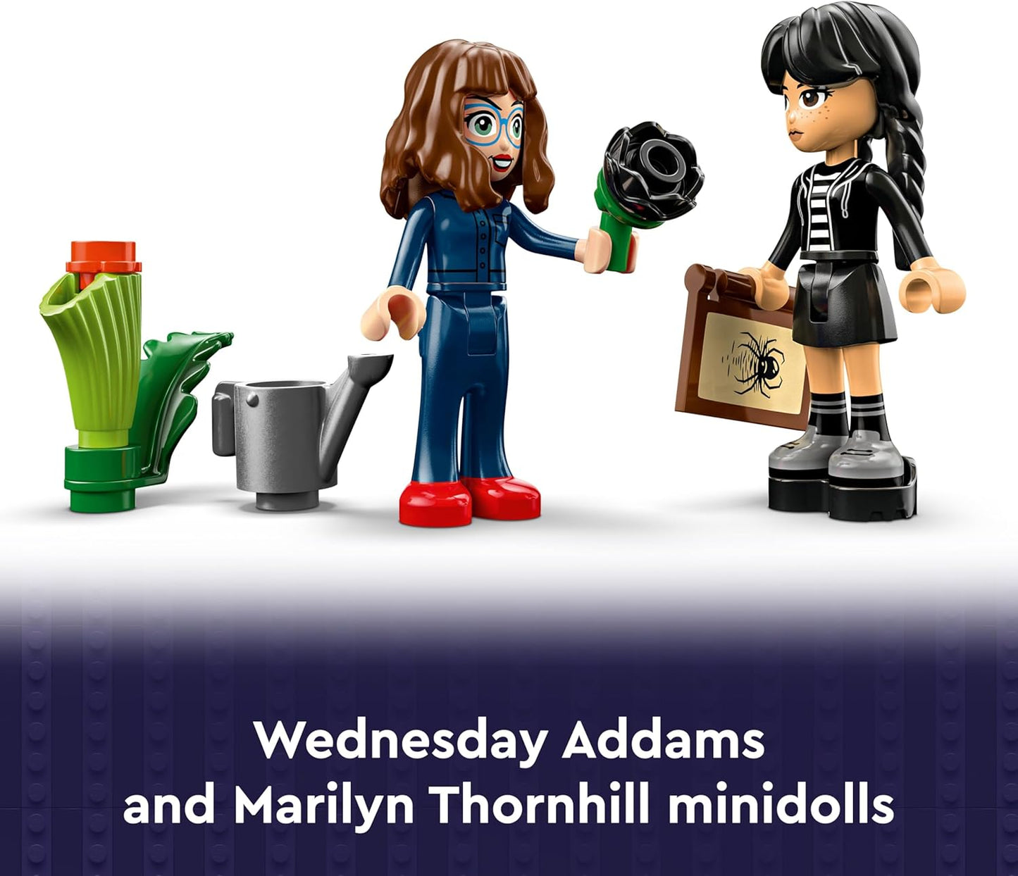 LEGO Wednesday Black Dahlia Flower Toy - Modelo que abre para brincar e exibir, com 2 mini bonecas e acessórios - Presente para meninas e meninos a partir de 9 anos e fãs da série de TV - 76784