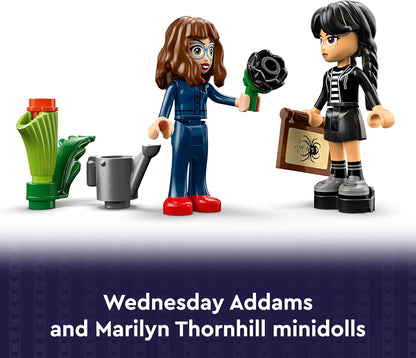 LEGO Wednesday Black Dahlia Flower Toy - Modelo que abre para brincar e exibir, com 2 mini bonecas e acessórios - Presente para meninas e meninos a partir de 9 anos e fãs da série de TV - 76784