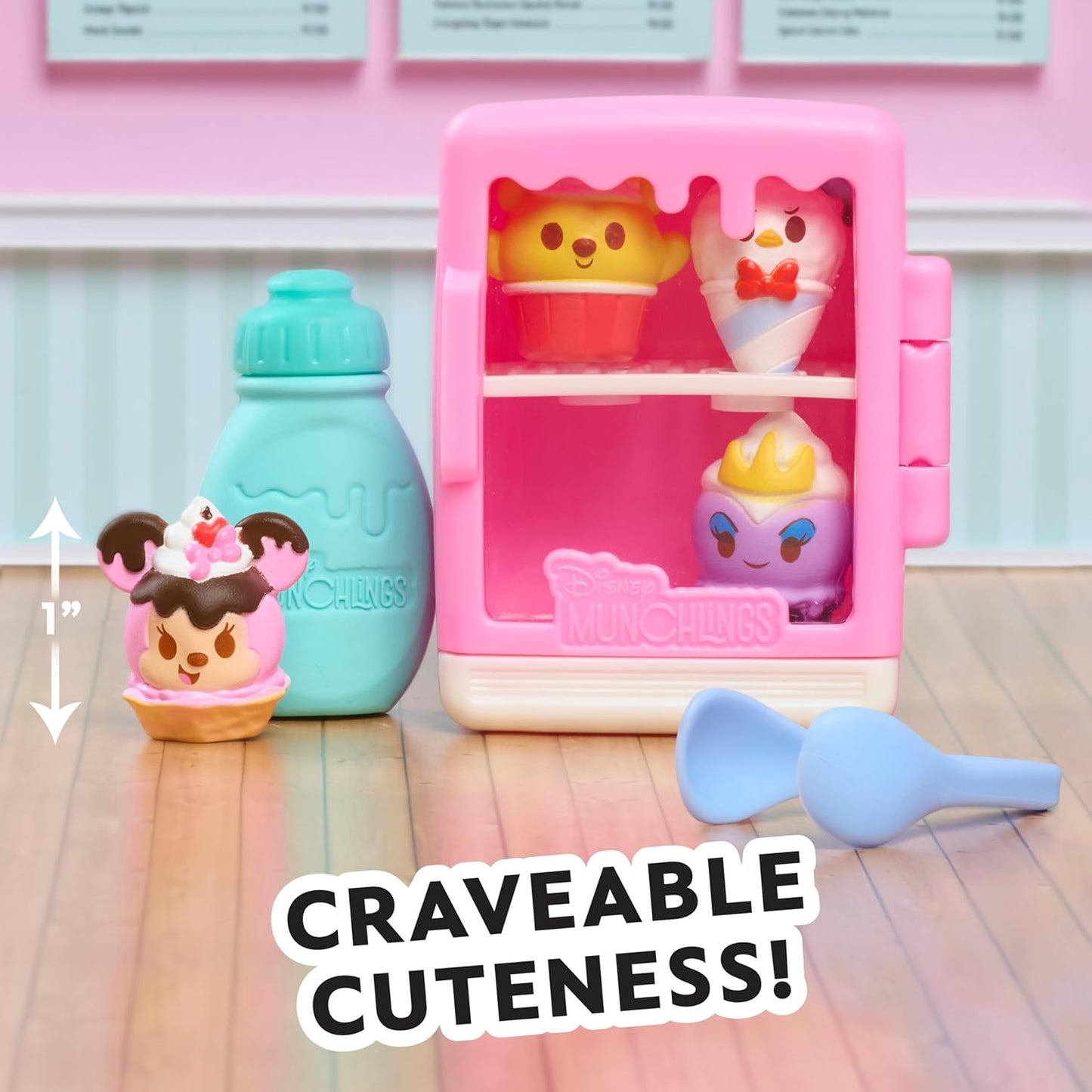 Just Play, Conjunto de Miniaturas Munchlings da Disney da com 7 figuras que mudam de cor e são perfumadas. Brinquedo para crianças a partir de 3 anos.