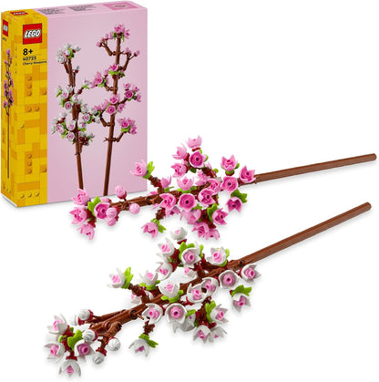 LEGO Cerezos en flor, juego de flores artificiales, idea de regalo para el día de San Valentín, es un excelente accesorio de decoración de escritorio para niñas, niños y adolescentes a partir de 8 años 40725