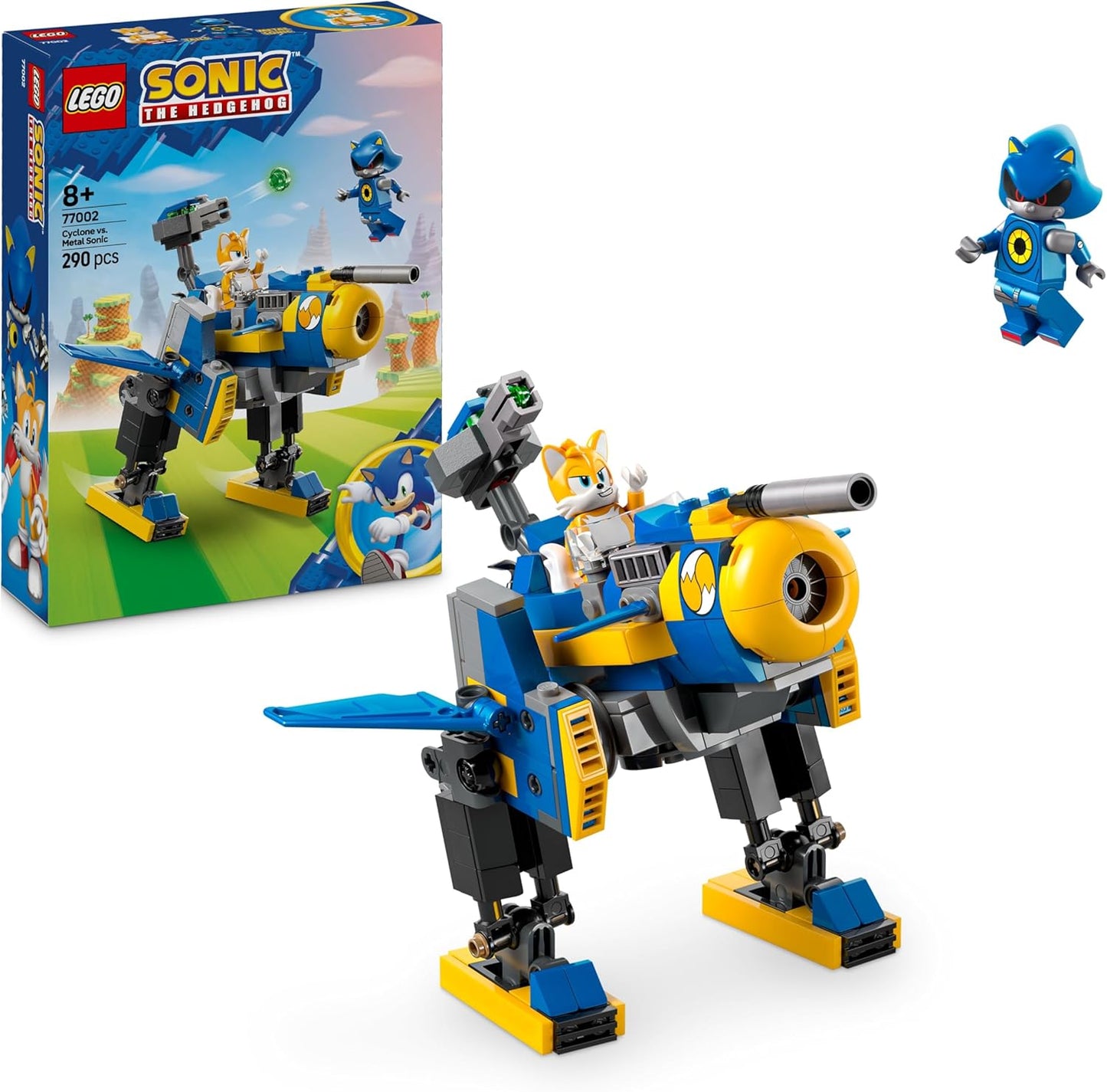 LEGO Sonic the Hedgehog Cyclone vs. Metal Sonic Toy - Figura Mech colecionável com 2 minifiguras de videogame - Ideia de presente para meninos ou meninas com mais de 8 anos e jogadores adolescentes