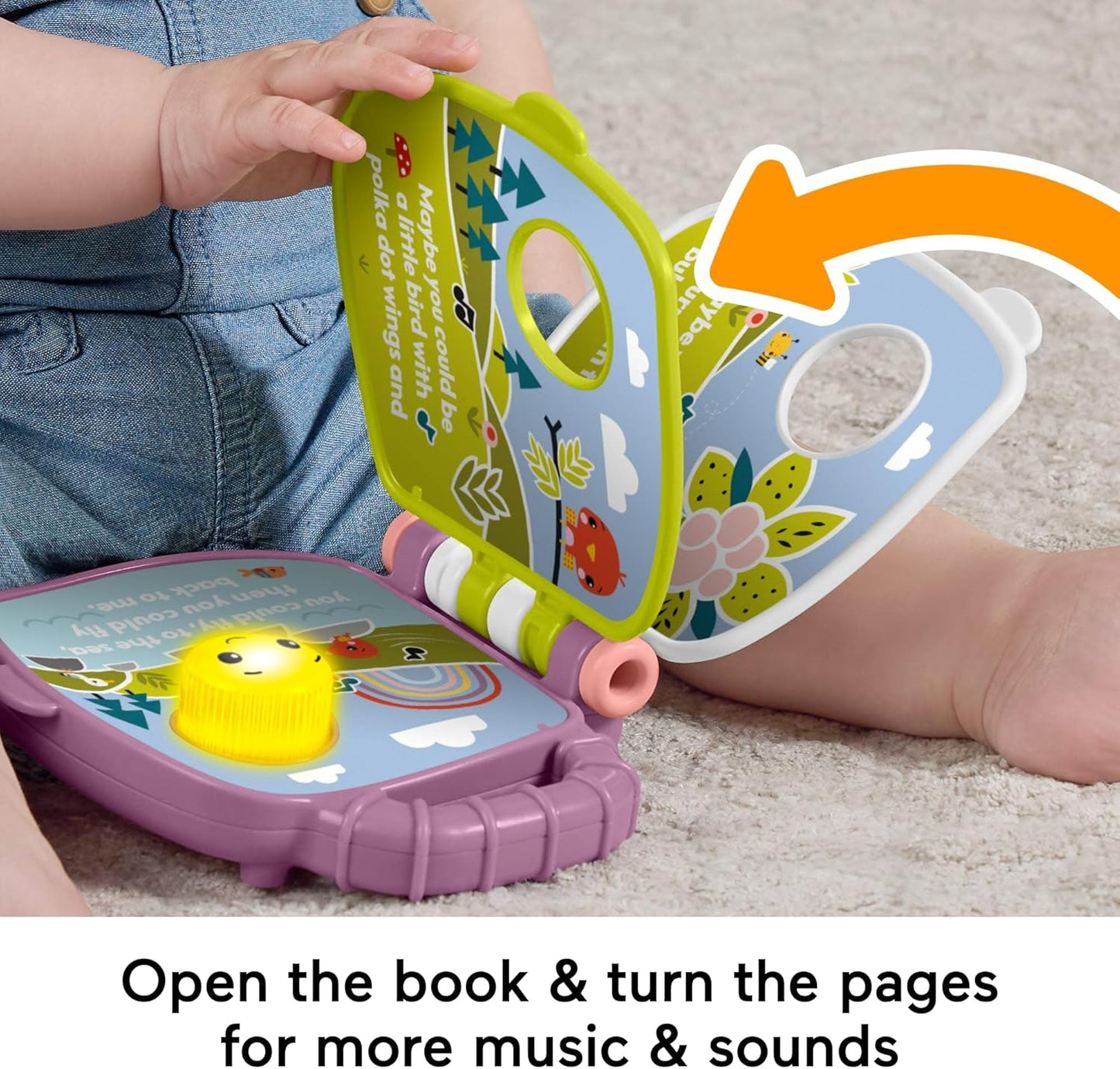 Brinquedo Fisher-Price Macaco Roxo Livro de Histórias Musical com Luzes e Sons para Bebês e Crianças a partir de 6 Meses, JFC75