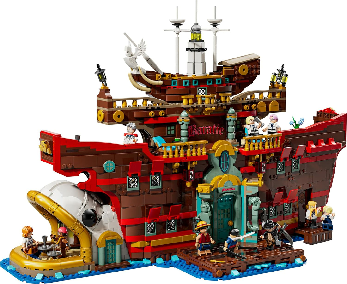 LEGO ONE PIECE O Restaurante Flutuante Baratie - Conjunto de Construção para Adultos - Modelo de Exibição com Interior Detalhado e 10 Minifiguras, incluindo Luffy, Nami e Sanji - Presente de Anime para Fãs - 75640