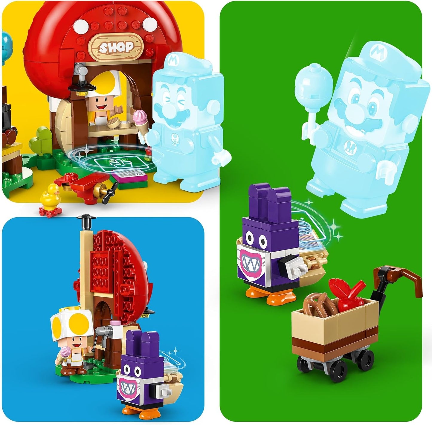LEGO Conjunto de expansão Super Mario Nabbit at Toad’s Shop, brinquedo colecionável para meninos, meninas e crianças com mais de 6 anos, jogo criativo com 2 figuras de personagens, incl. Sapo amarelo, pequeno presente para jogadores 71429