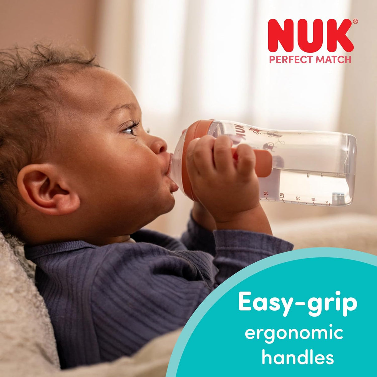 NUK Copo de Aprendizagem Perfect Match | 6+ meses | 150ml | Copo com Bico Antivazamento | Alças Antiderrapantes | Brilha no Escuro | Coalá | 1 unidade