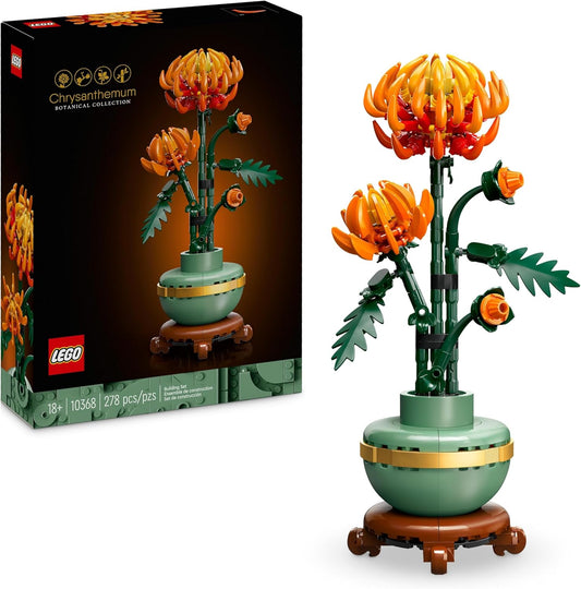 LEGO Icons Juego de construcción de flores de crisantemo, kit de modelo creativo para que los adultos construyan, regalo de plantas artificiales para mujeres, hombres, ella o él, colección botánica para decoración del hogar y la oficina