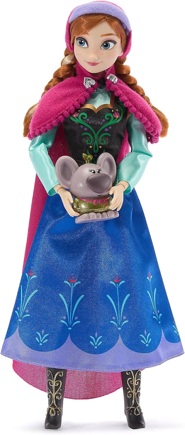 Disney Boneca Clássica Anna Frozen 30 cm – Traje Azul Característico com Amigo Surpresa