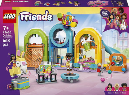 LEGO Friends Parque Infantil Divertido para Ambientes Fechados - Brinquedo Criativo com Escorregador, Piscina de Bolinhas, Carrossel, Lanchonete, 3 Mini Bonecas e Acessórios - Presente de Aniversário para Meninas a partir de 7 Anos - 42686