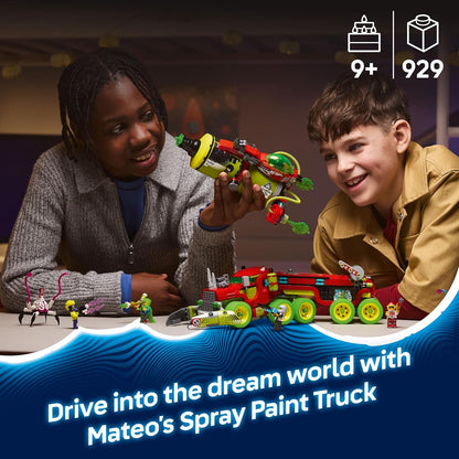 LEGO DREAMZzz 2 em 1, Caminhão de Tinta Spray do Mateo com 2 Modos de Construção, Boosters Modulares e 5 Minifiguras, incluindo Cooper e Sr. Oz - Presente Criativo de Aniversário para Meninos e Meninas a partir de 9 Anos - 71499