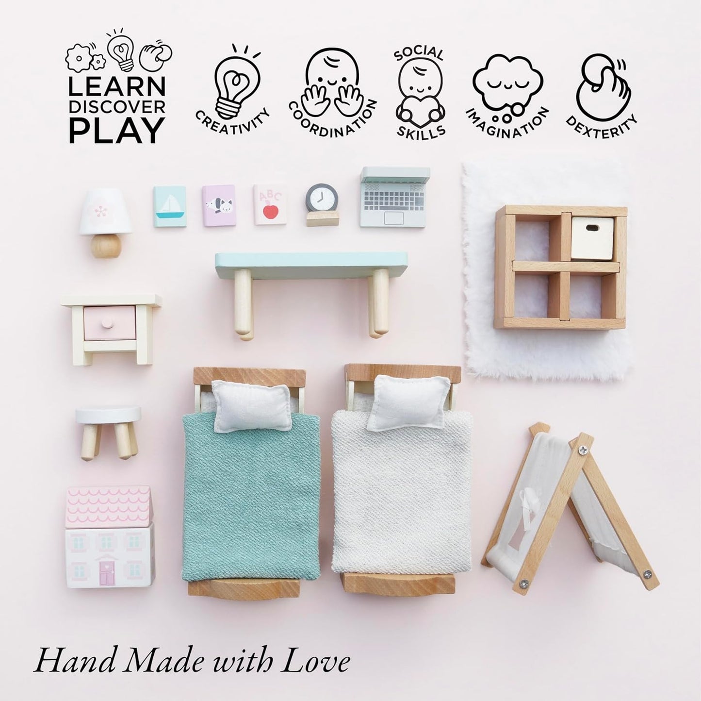 Le Toy Van - Casa de bonecas de madeira Daisylane Conjunto de jogos infantis para casas de bonecas | Conjuntos de móveis para casas de bonecas - adequados para maiores de 3 anos