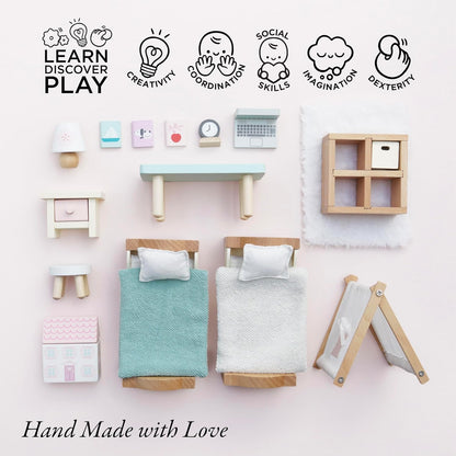 Le Toy Van - Casa de bonecas de madeira Daisylane Conjunto de jogos infantis para casas de bonecas | Conjuntos de móveis para casas de bonecas - adequados para maiores de 3 anos