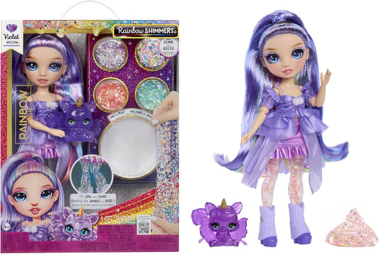 Boneca Fashion Rainbow High Rainbow Shimmers com Slime - Violeta, Roxa - 28cm, Acompanha Kit de Slime e Esquilo de Estimação, Indicada para Crianças a partir de 4 Anos