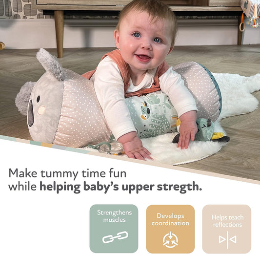 Nuby Animal Adventures Tummy Time Pillow – Brinquedos sensoriais | Espelho seguro para bebês | Adequado desde o nascimento
