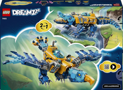 LEGO DREAMZzz 2 em 1 Submarino Crocodilo - Transforma-se em um Submarino Águia - Inclui 3 minifiguras, 2 aranhas e uma criatura azul colecionável do tesouro - Presente para meninos a partir de 8 anos - 71512