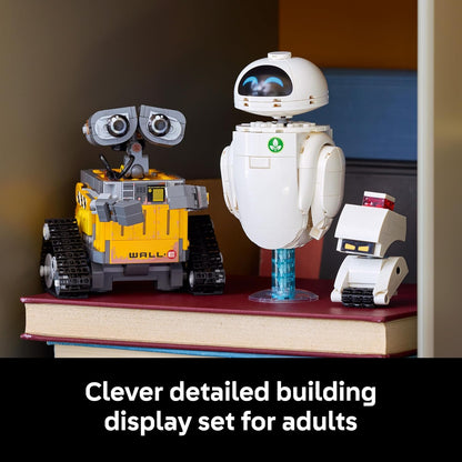 LEGO | Disney Pixar WALL-E e EVE - Kit de Modelo para Exibição para Adultos - Robôs Montados com Peças e Figuras de M-O e Hal - Decoração DIY para Casa - Presente Colecionável para Fãs - 43279
