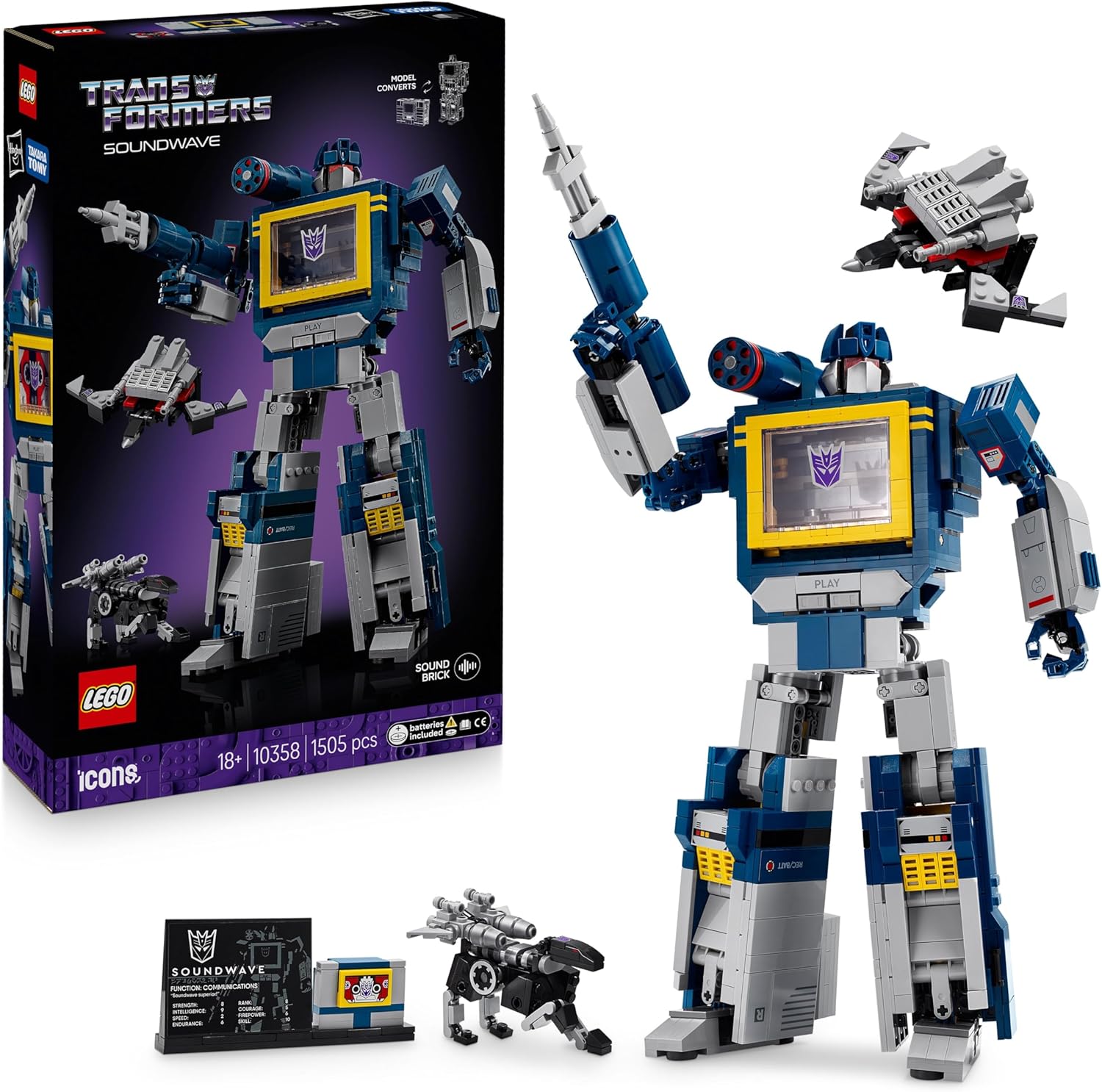 IVE soundwave 6枚セット LEGO Icons Transformers: Conjunto Soundwave para Adultos - Kit de Mode