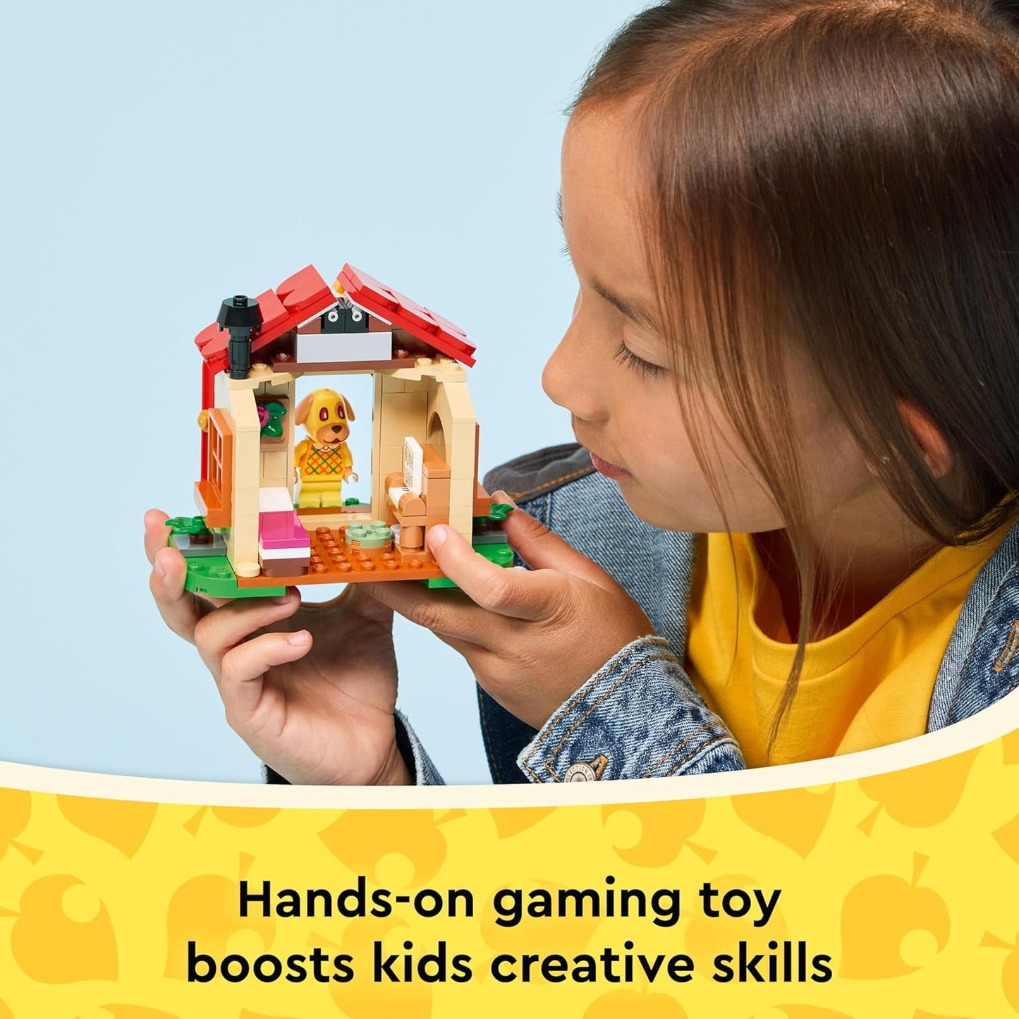 LEGO Animal Crossing Casa Aconchegante da Goldie - Inclui minifigura, piano, mesa de piquenique e acessórios de comida de brinquedo - Presente perfeito para crianças a partir de 6 anos - 77058