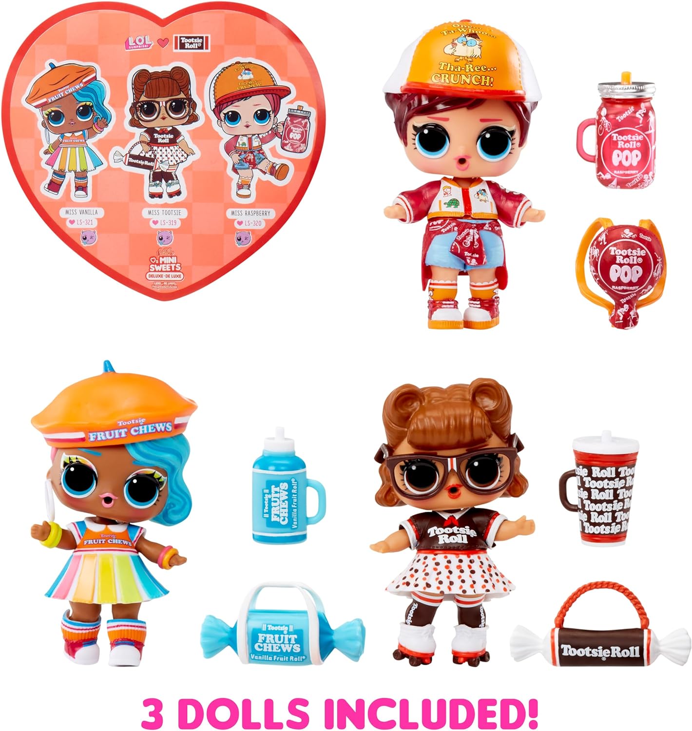 L.O.L. Surprise! Loves Mini Sweets Deluxe Series 3 - TOOTSIE - Inclui 3 bonecos com tema de doces de edição limitada, acessórios divertidos e surpresa de água - Bonecos colecionáveis adequados para crianças de 4 anos ou mais