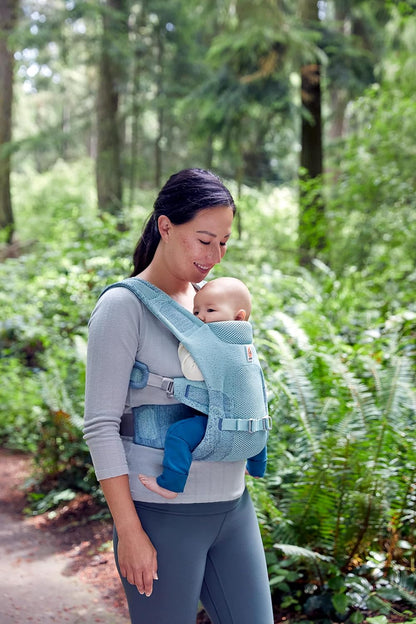 Ergobaby Porta-bebês Aerloom para bebês até crianças pequenas, bolsa ergonômica para carregar bebês em 3 posições feita de material formaknit, abeto