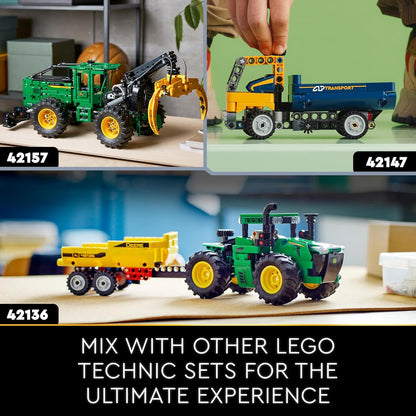 LEGO Colheitadeira de forragem Technic John Deere 9700, brinquedo de trator para crianças, conjunto de fazenda, kit de construção de modelo de veículo com funções realistas para brincadeiras imaginativas, presente para meninos
