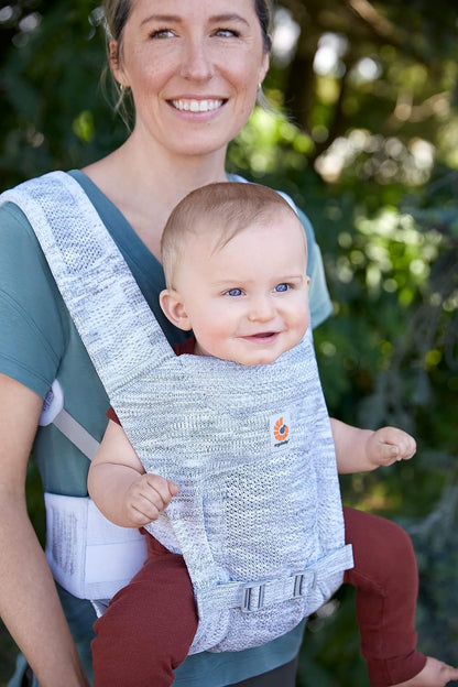 Ergobaby Porta-bebês Aerloom de recém-nascido a criança, costas ergonômicas e 3 posições, porta-bebês feito com material Formaknit, manhã enevoada