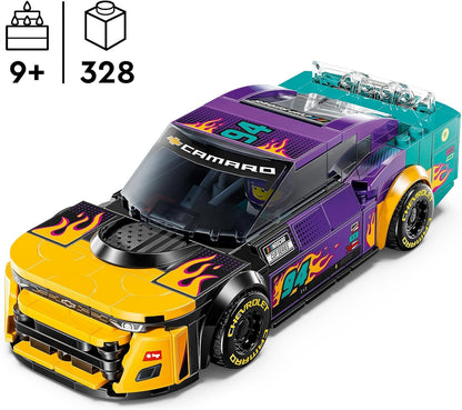 LEGO Speed ​​​​Champions NASCAR Chevrolet Camaro ZL1 de próxima generación, auto de carreras de juguete, juego de vehículos para niños y niñas de 9 años en adelante, decoración de la habitación de los niños,