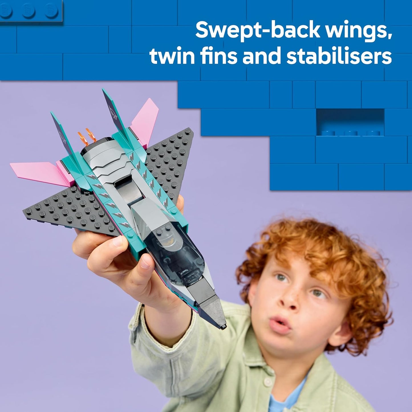 LEGO City Jato vs. Carro - Kit de Construção com Avião, Supercarro e Minifiguras de Piloto e Motorista - Ideia de Presente de Aniversário Criativa para Meninos a partir de 6 Anos - 60489