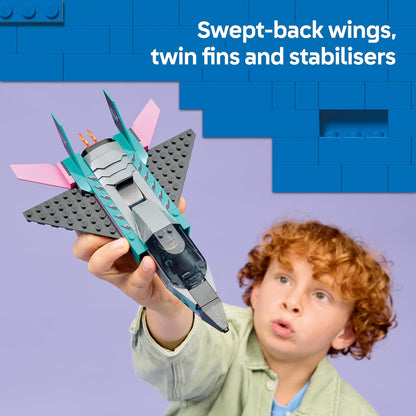 LEGO City Jato vs. Carro - Kit de Construção com Avião, Supercarro e Minifiguras de Piloto e Motorista - Ideia de Presente de Aniversário Criativa para Meninos a partir de 6 Anos - 60489