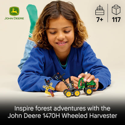 LEGO Technic John Deere 1470H Colheitadeira de Rodas - Brinquedo de Veículo de Construção - Kit de Modelo STEM com Braço Giratório e Garra Funcional - Presente para Meninos a partir de 7 Anos - 42218