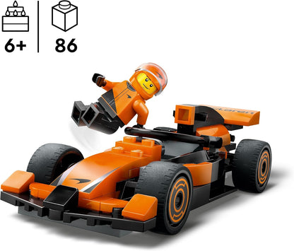 LEGO City F1 Driver com McLaren Race Car - Brinquedo de construção de Fórmula 1 com uma minifigura de piloto de corrida - Pequena ideia de presente de aniversário para meninos e meninas com mais de 6 anos ou fãs adultos de automobilismo