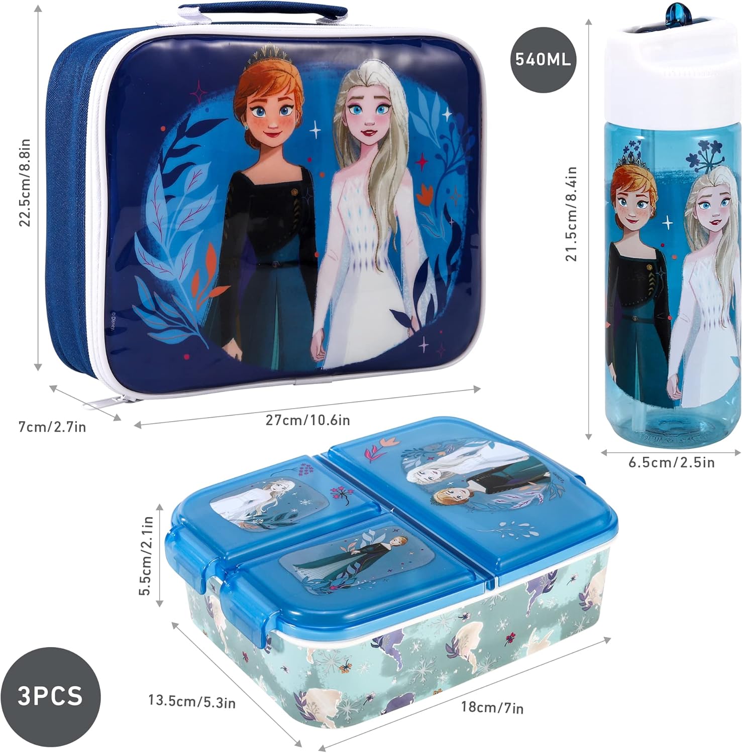 Zawadi Global Conjunto de lancheira infantil Frozen Kids - lancheira i